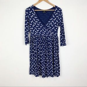 ASOS | Maternity Blue Bird Faux Wrap Dress | 6